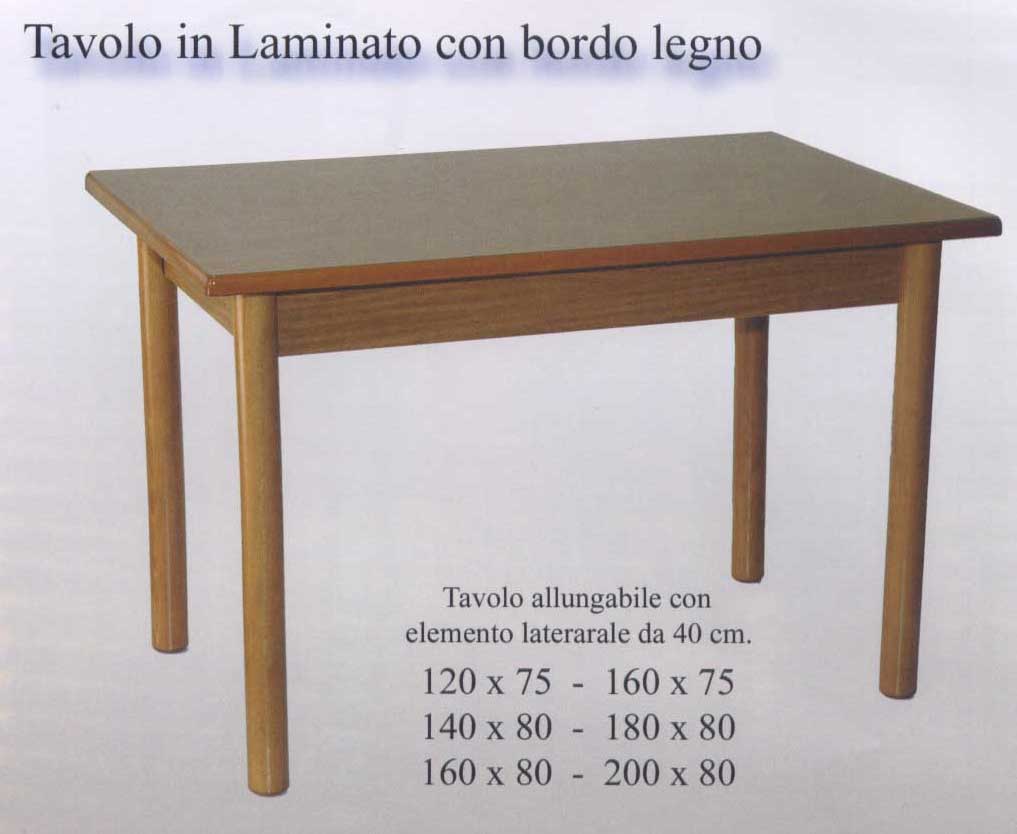 Tavolo in laminato<br />con bordo in legno